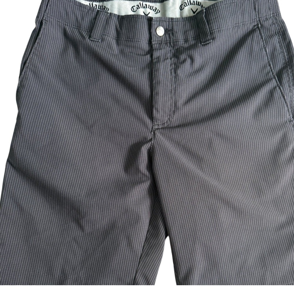 Callaway Mens Grey/brown Micro Pattern Golf Shorts Size 32 Performance Stretch